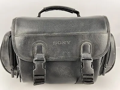 Sony Faux Leather Camera Video Camcorder Bag Case Black 15x8x10 • $14.99