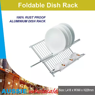 Au Foldable Dish Rack Aluminium Rust Proof Dish Rack Dish Drainer Folding  • $44.95