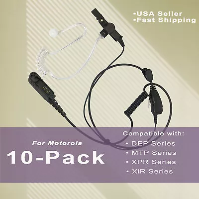 10x Acoustic Tube PTT Mic Earpiece For Motorola Radios XPR3000 XPR3300 XPR3500 • $149