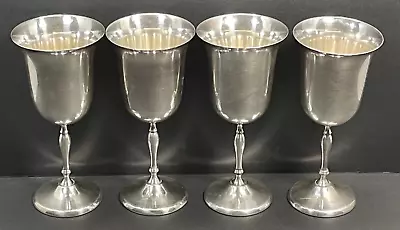 Set Of 4 Leonard Silver Plate Metal Goblets Cups EPNS Vintage Wine Glass • $24.97