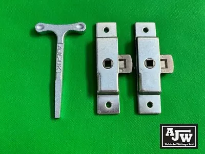 2 X Heavy Duty Budget Lock & 1 Tee T Key 8 Mm Spindle Coach Trailer Horsebox Bus • £13.05