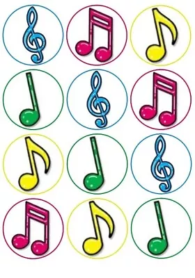 24 Music Notes Fairy Cake Toppers Edible Party Decorations • £2.38