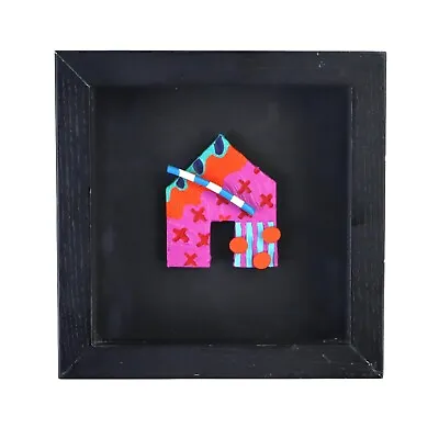 Vintage Miniature Paint And Mixed Media Framed Geometric Sculpture • $145