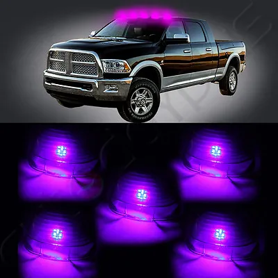 5X Smoke Lens Cab Marker Lights +Purple LED Bulb For Ford F-250 F-350 Super Duty • $10.39