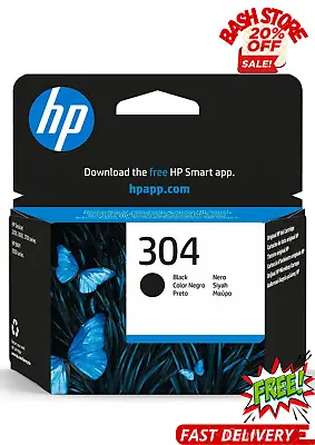 £14.97 • Buy HP 304 Ink Cartridges Black Colour For Envy 5020 HP Deskjet NEW UK
