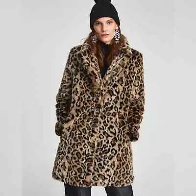 $95 • Buy Zara Fuax Fur Cheetah Print Coat Medium