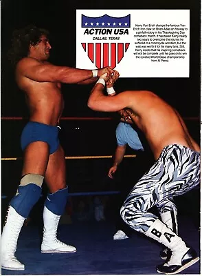 Wccw World Class Championship Wrestling Pinup (1987) Kerry Von Erich Brian Adias • $6.29