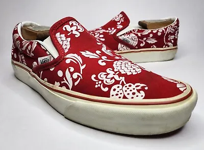 Vans Duke Kahanamoku Surfer Slip-on Red Shoes Size Mens Sz 8.5 Womens Sz 10 • $199.99