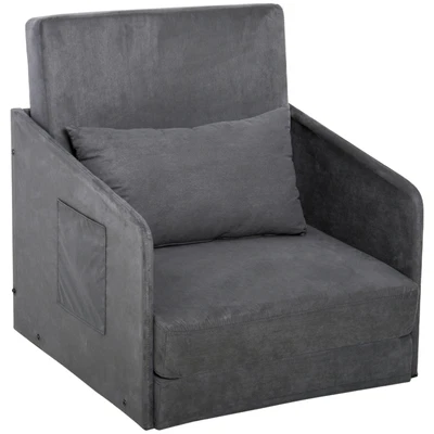 £139.99 • Buy HOMCOM Single Sofa Bed Armchair Soft Floor Sleeper Lounger Futon Couch W/ Pillow