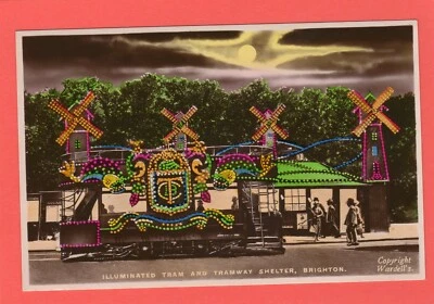 £7.50 • Buy Illuminated Tram Tramway Shelter Brighton RP Pc Unused Wardell Ref P659