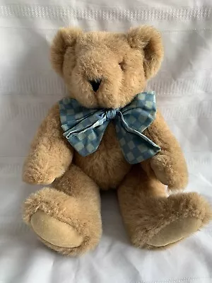 Vermont Teddy Bear Company Bear W/ Blue Bow 16” Tall 1994. • $14