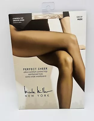 Nicole Miller Perfect Sheer Pantyhose Ultra Comfort Control Top Nude EF NOS • $14.95