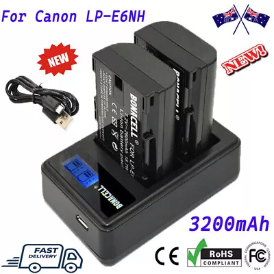 2Pcs LP-E6 LP-E6N Battery+ Dual Charger For Canon EOS 5D 6D 60D 70D Mark III New • $40.99