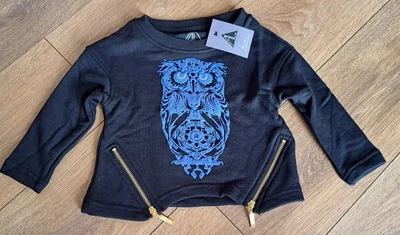 £6 • Buy Girls New Adam And Louisa Black Owl Jumper Size 3-4 Years ,