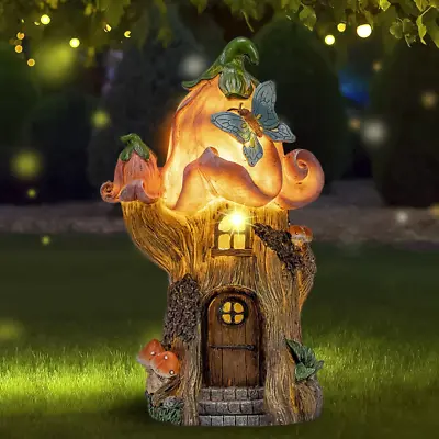 £16.99 • Buy Fairy Garden House Ornaments Solar Pink Flower Outdoor LED Lawn Decorative Gift