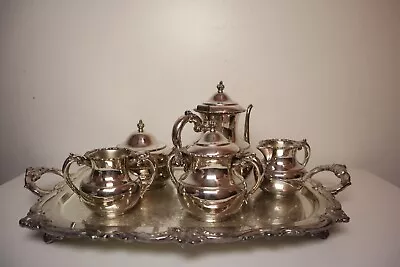 Antique VAN BERGH Quadruple Plate Silver 5 Piece Tea Coffee Set Rochester NY #25 • $60