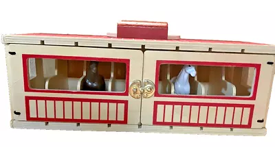 Melissa & Doug Take Along Show Horse Stable Pretend Play Carry Handle W/2 Horses • $9.99