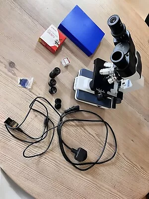 AmScope B120 Binocular Compound Microscope 1.3 Digital Camera And 3D Stage • £190