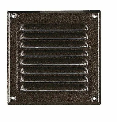 Antique Brown Metal Air Vent Grille With Fly Screen Metal Ventilation Cover • £4.99