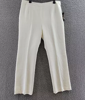 Le Suit Straight Leg Suit Pants Women's 14 Vanilla Ice Solid Side Zip Closure • $53.82