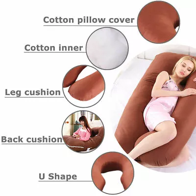 Large U Shaped Pregnancy Pillow Cozy Comfort & Maternity Support Belly Contoured • $39.95