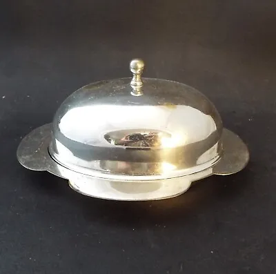£13.99 • Buy Vintage Silver Plated Lidded Butter Dish With Frosted Glass Liner