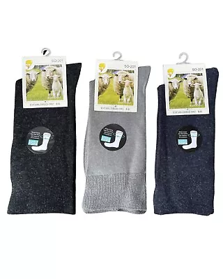 Loose Top Diabetic Socks Wool Blend Wide Top Mens Womens Sock  Black Navy Grey • $36