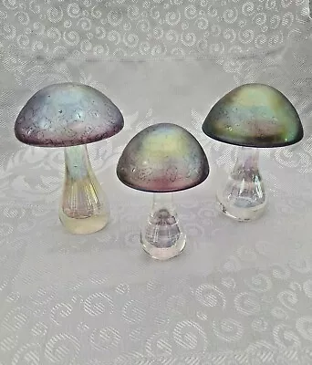 £69 • Buy Heron Art Glass Purple Mushroom Set And Three Gift Boxes - Hand Crafted In UK
