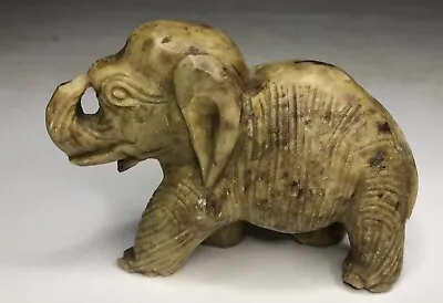 Antique Vintage Chinese Carved Soapstone Sculpture Elephant Figure Broken Trunk • $13.45