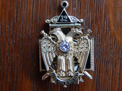 Antique Masonic Knights Templar 32nd Degree Tri Fold 14k Gold Diamond Watch Fob • $1495