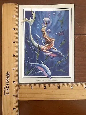 Vintage 90’s Dolphin Sea & Mermaid Mystical Decal Sticker Thierry Chatelain • $15