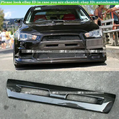 Fits Mitsubishi Evolution EVO X 10 Carbon Fiber Front Bumper Grill Grille Cover  • $258