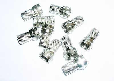 10 X  Twist On F Connector Plug For Sat Cable RG6 Or Any Other 6 Or 7 Mm Coax • £2.29