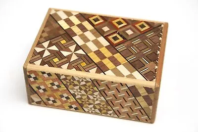 Himitsu-bako Yosegi Zaiku 4 Steps Karakuri Puzzle Box Traditional Craft Japan • £103.71