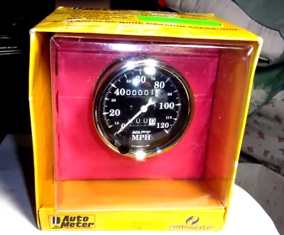 Autometer 1796 Old Tyme Black 3-1/8  MECHANICAL SPEEDOMETER Gauge 0-120MPH • $117.99