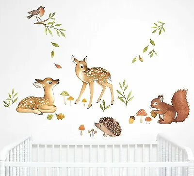 28pc Woodland Animal Wall Stickers Decal Baby Nursery Room Decoration Gift Idea • $13.95