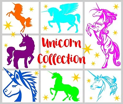 Wall Sticker Unicorn & Stars Children's Decor Nursery Girls Bedroom Large Decal • £0.99