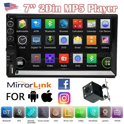$91.41 • Buy 7'' Double Din Car Stereo Head Unit Touch MP5 Player USB Radio Backup Camera