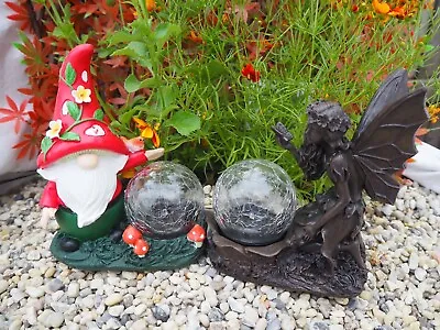 **OFFER**Magical Fairy & Woodland Wizard Light Up Ornament Solar Coloured Globe • £20