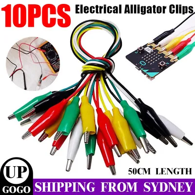 10PCS Electrical Alligator Clips Test Lead Jumper Wire Crocodile Cable Wire 50CM • $6.42