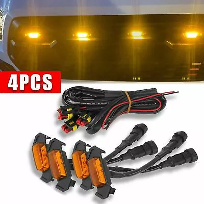 $11.90 • Buy For 2016-2021 Toyota Tacoma Pro Raptor Style Amber Lens LED Grille Light Kit 4pc