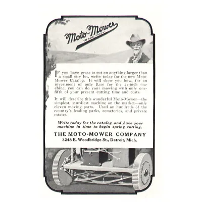 1922 Moto Mower Vintage Print Ad • $7.25