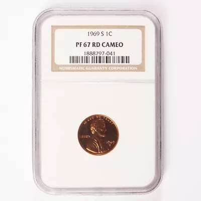 $19.99 • Buy 1969-S Lincoln Memorial Cent NGC PF 67 RD Cameo