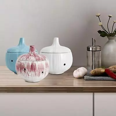 Ceramic Garlic Keeper Multifunctional Collection Storage Container With Lids • £20.39