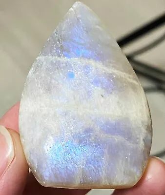 47g Natural Blue Flash Sable Moonstone Heart Point Reiki Gem Stone Healing • $0.01