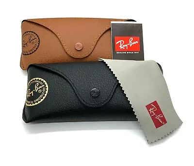 Ray Ban Leather Pouch Universal Soft Sunglasses Case W/ Cleaning Cloth & GiftBox • $9.59