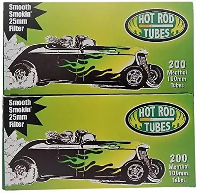 Hot Rod Cigarette Tubes 100mm Menthol 200 Tubes Per Carton [1-Box] • $10.12