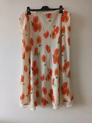 £10.99 • Buy BOB MACKIE STUDIO Womens 100% Silk Floral Skirt- Multicoloured- Size 24W- NWOT