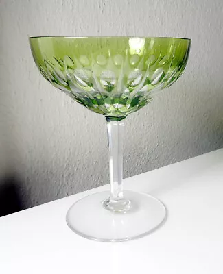 Val St Lambert Crystal ZERMATT - GREEN Tall Sherbet Glass(s) EXC!! • $39.95