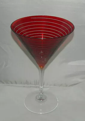 Mikasa Ruby Cheers Martini Glass Swirl Line 10 Oz - 7.5  T • $18